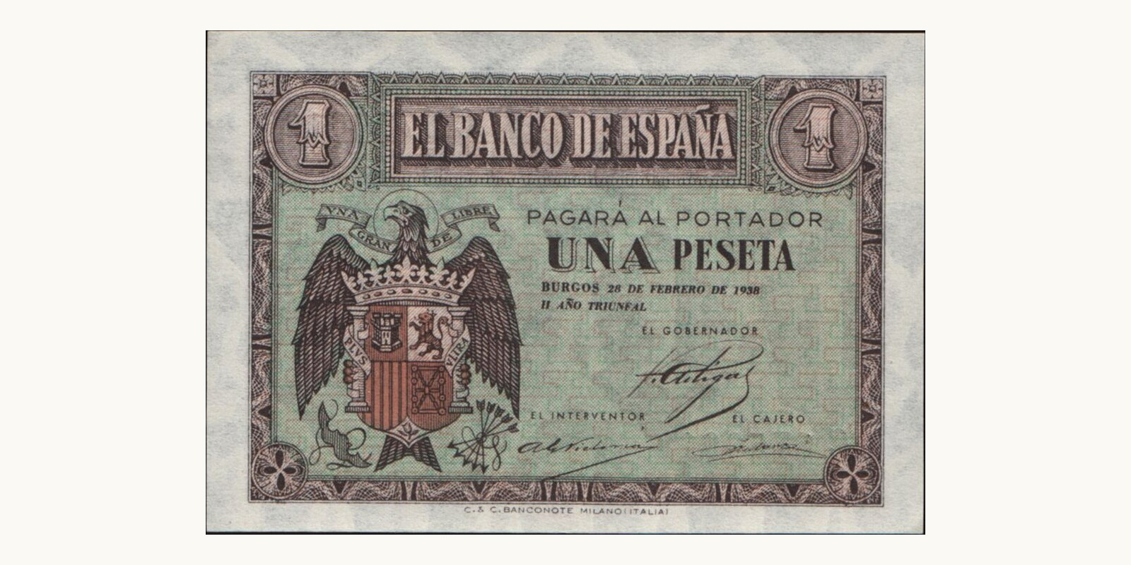 1 peseta 1938