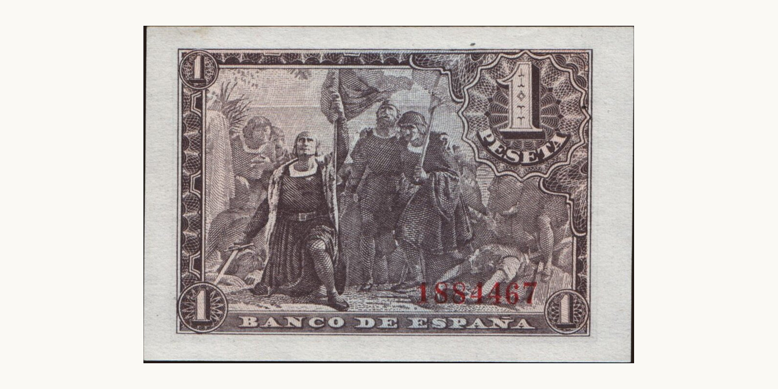 1 peseta Испания 1943 — Оборотная сторона