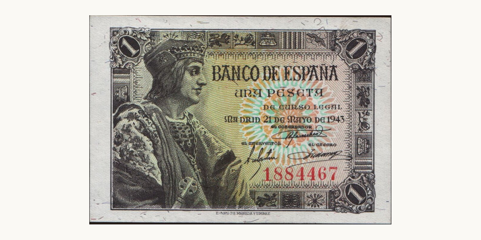 1 peseta 1943