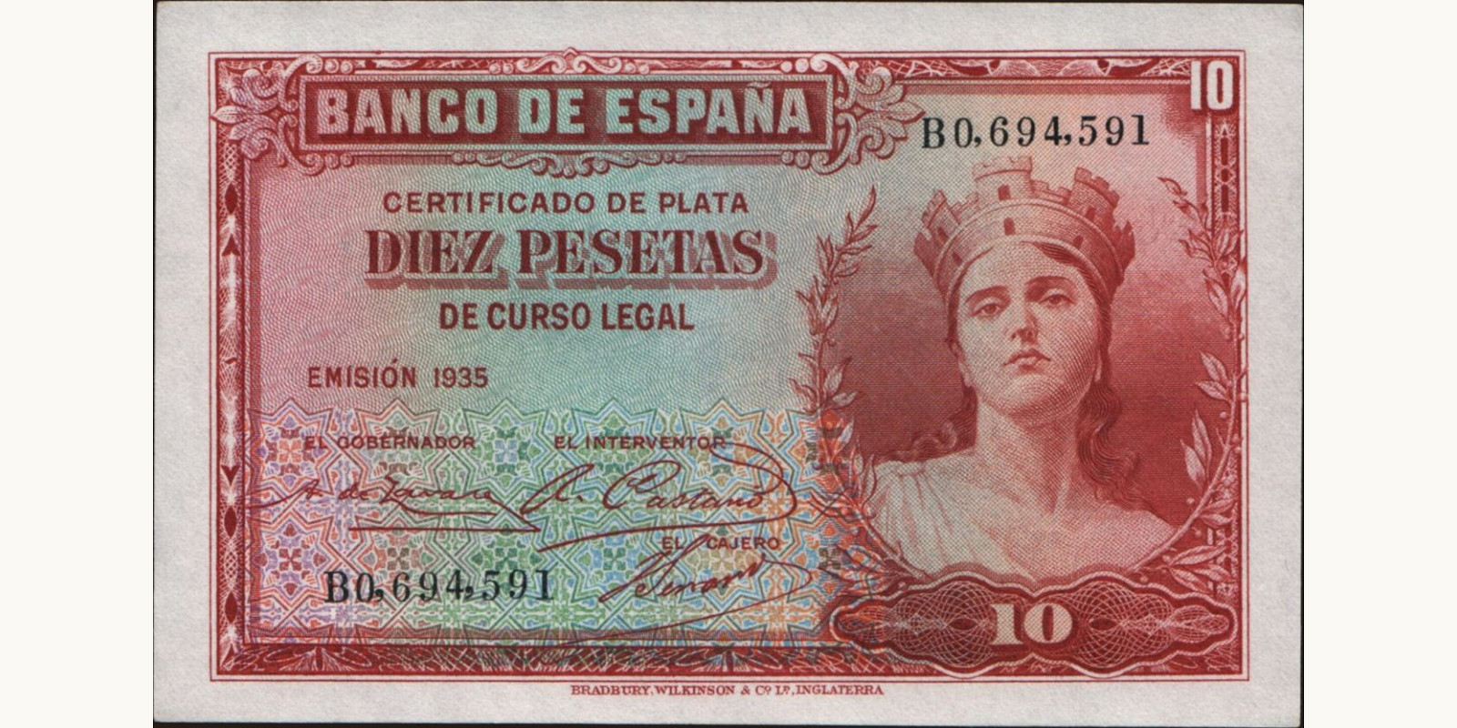 10 pesetas 1935