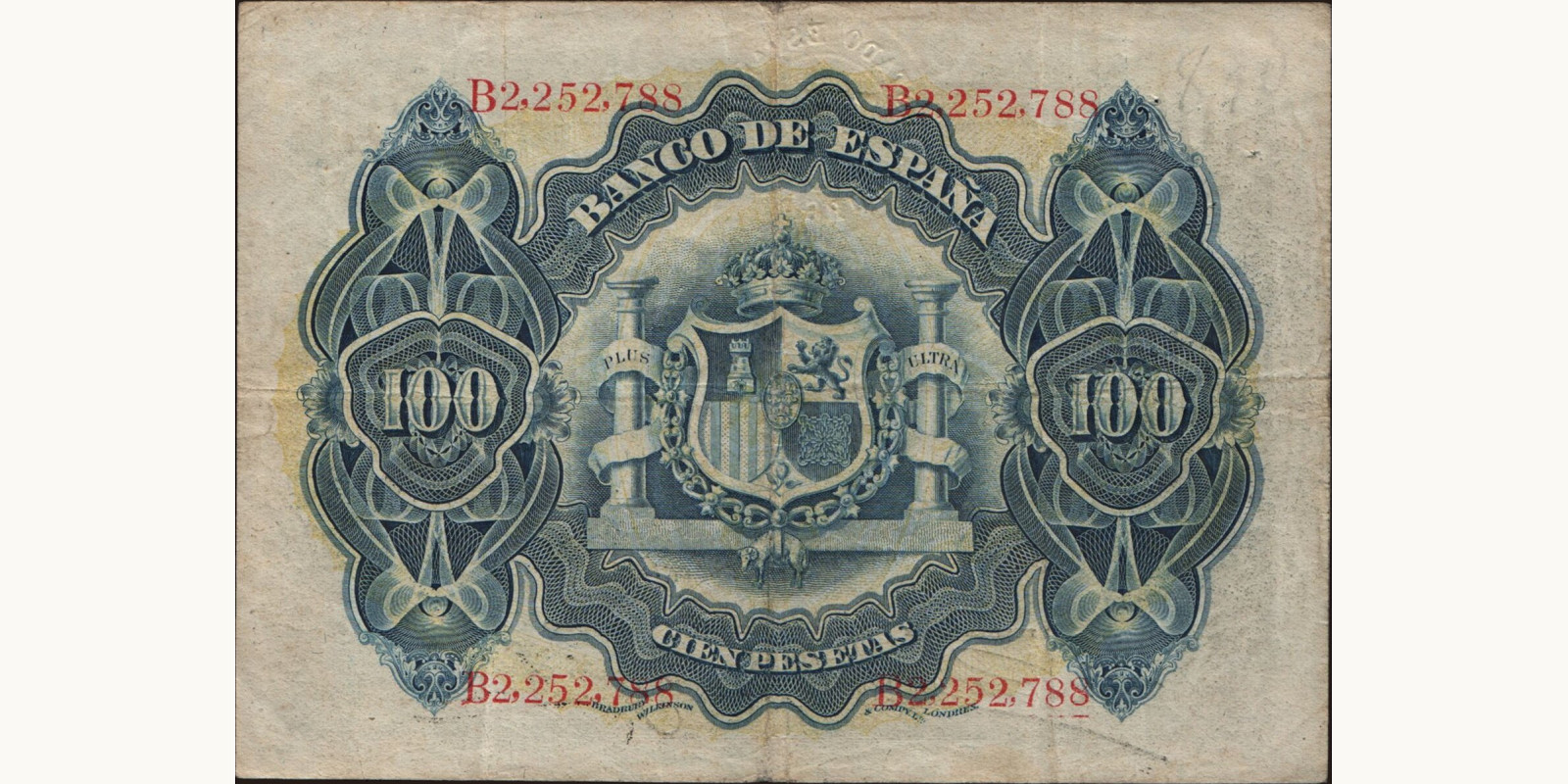 100 pesetas Spain 1906 — Back side