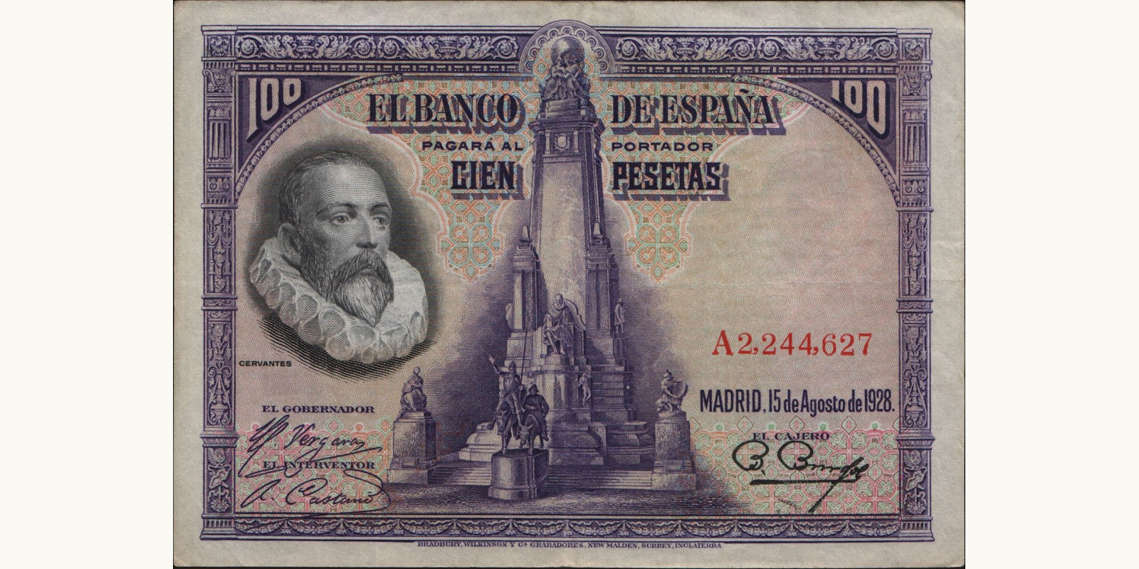 100 pesetas Испания 1928 — Лицевая сторона