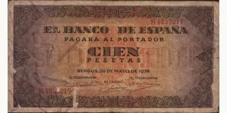 100 pesetas 1938