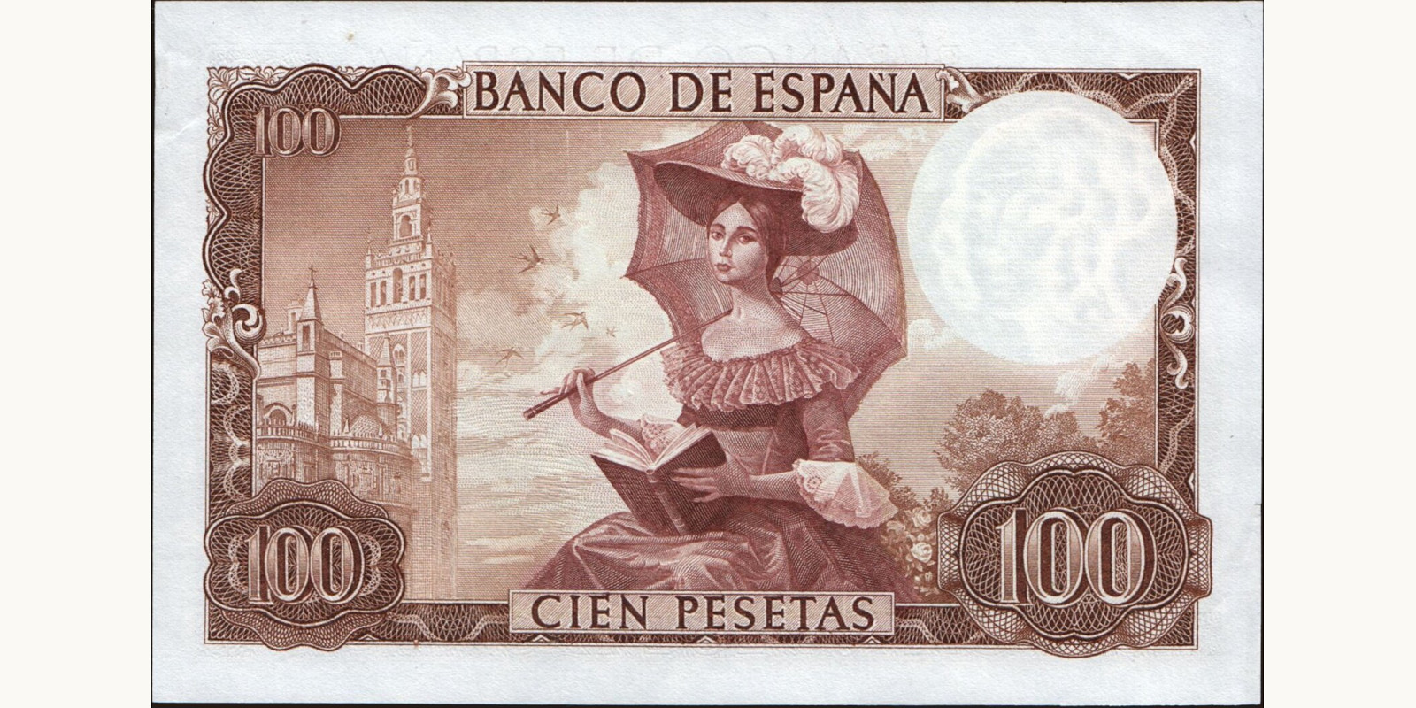 100 pesetas Spain 1965 — Back side