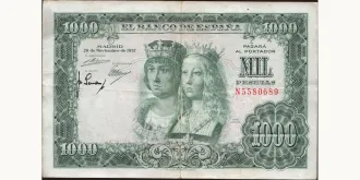 1000 pesetas 1957