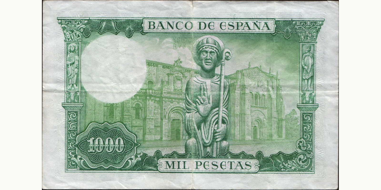 1000 pesetas Испания 1965 — Оборотная сторона