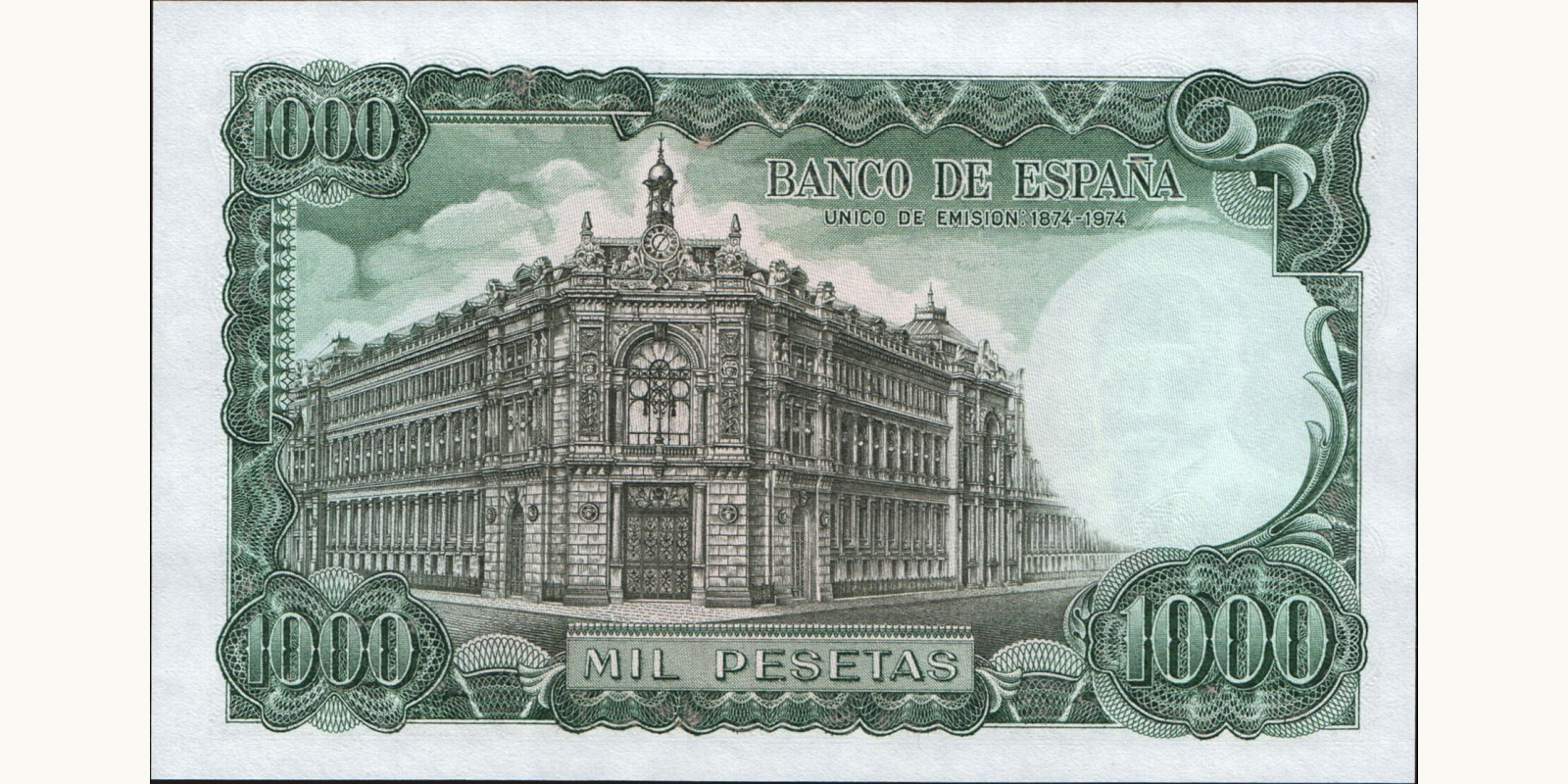 1000 pesetas Spain 1971 — Back side