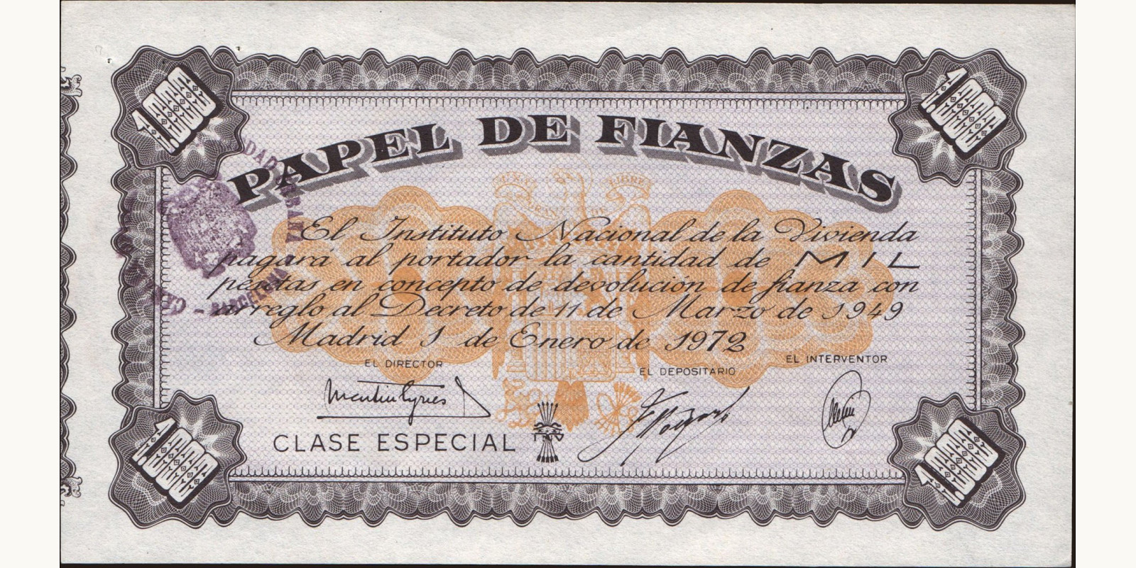 1000 pesetas 1972