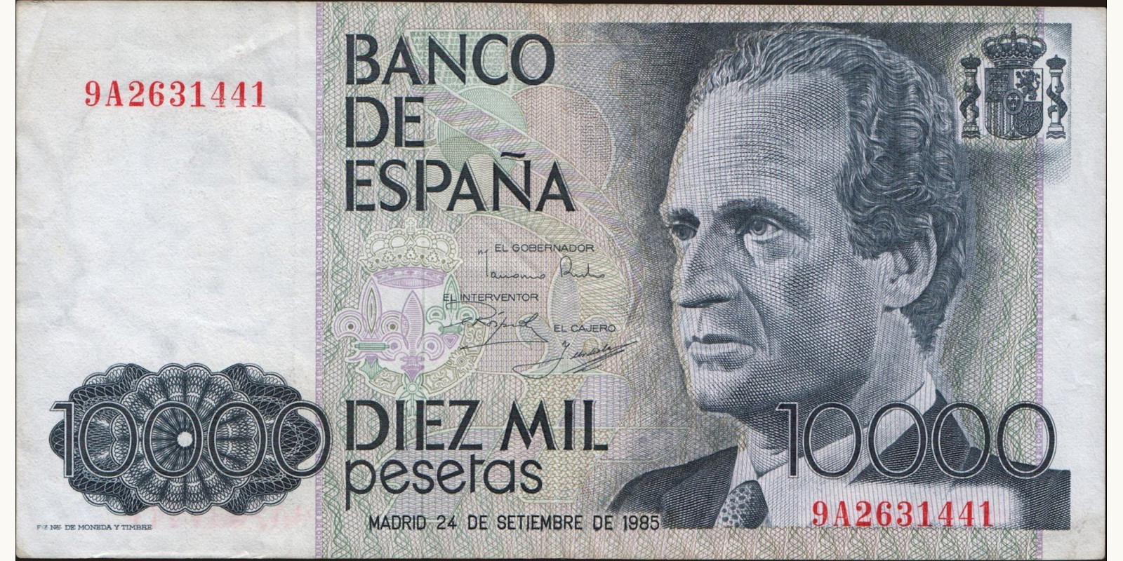 10000 pesetas 1985