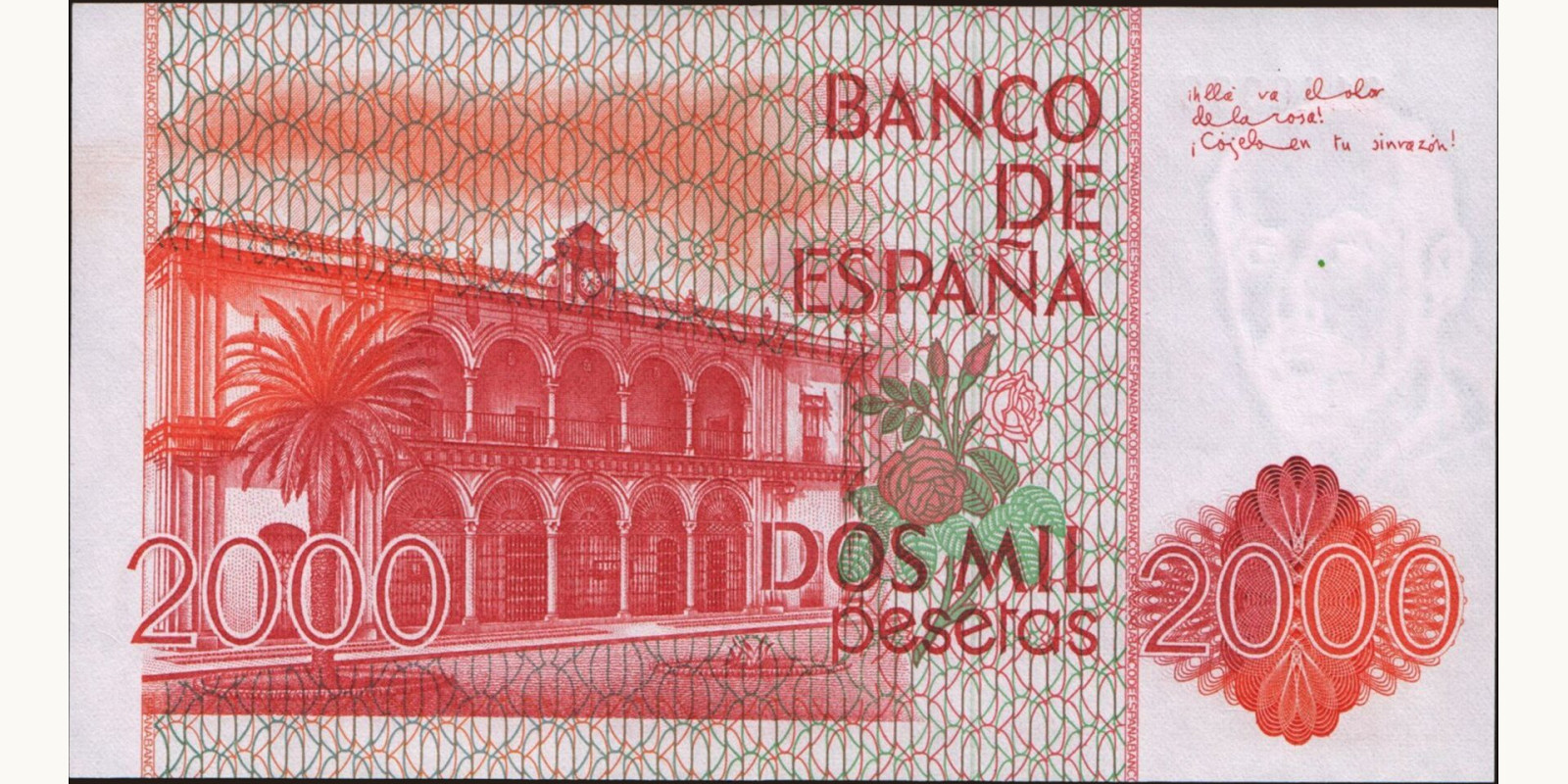 1980 pesetas Spain 2000 — Back side