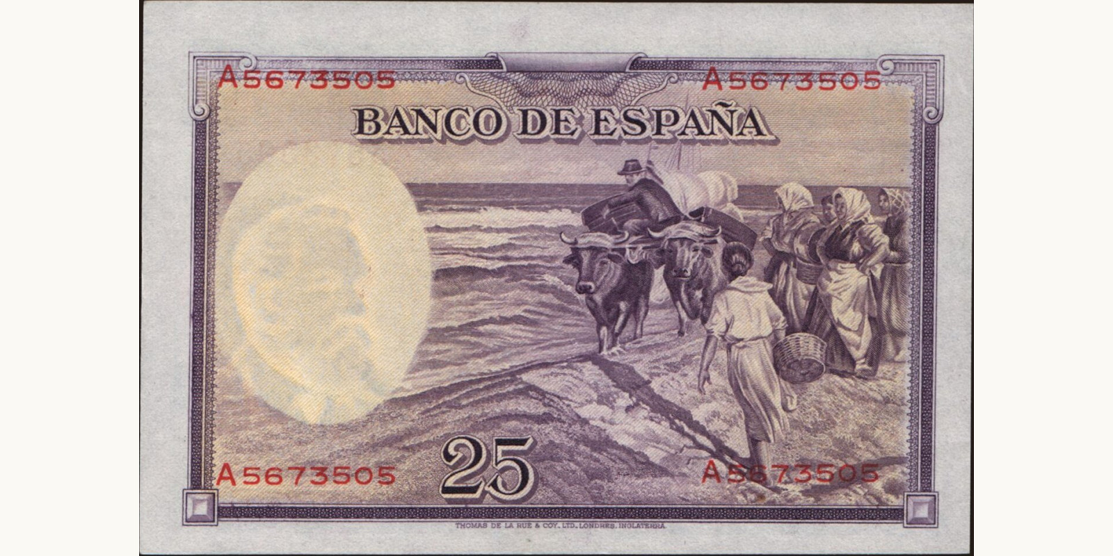 25 pesetas Spain 1936 — Back side