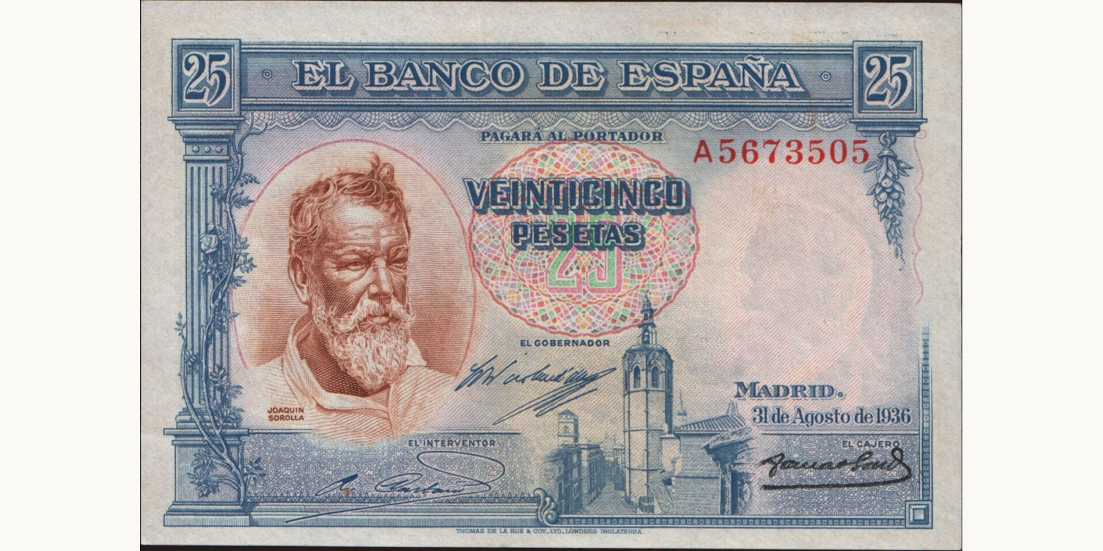 25 pesetas 1936