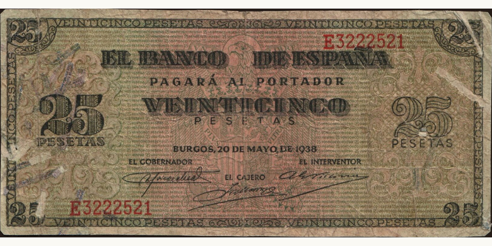 25 pesetas 1938