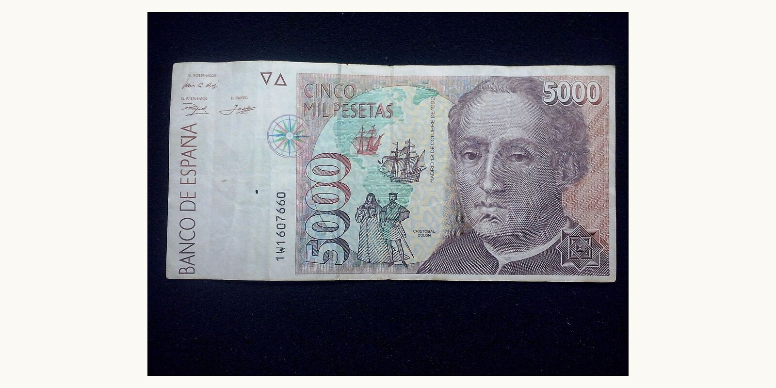 5000 pesetas Испания 1992 — Лицевая сторона