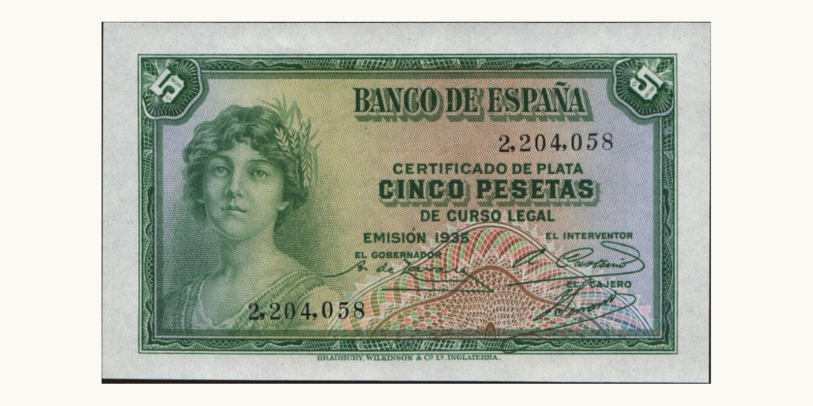 5 pesetas 1935