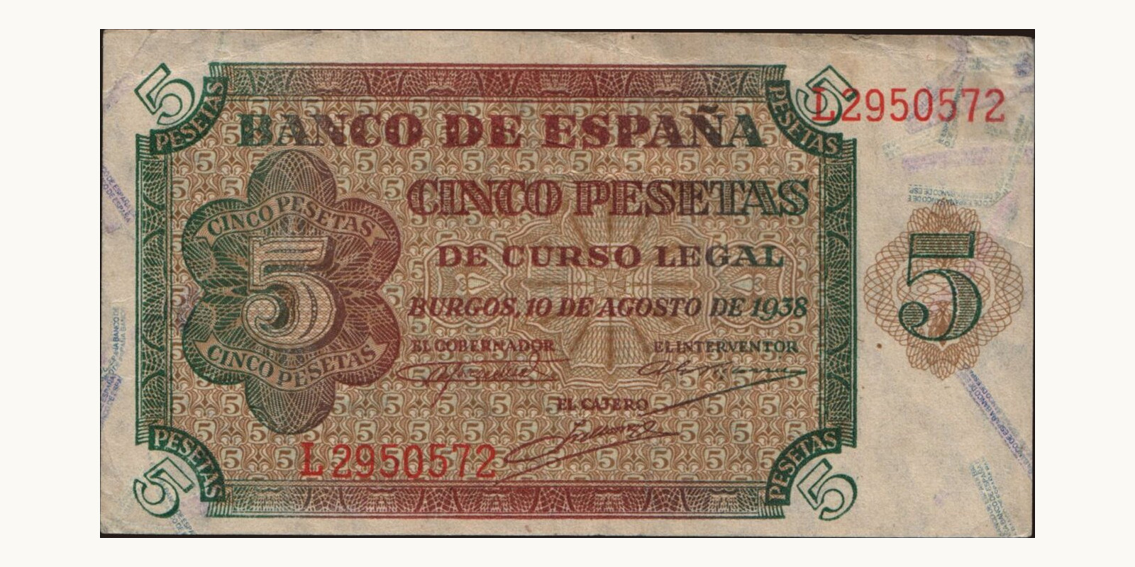 5 pesetas 1938
