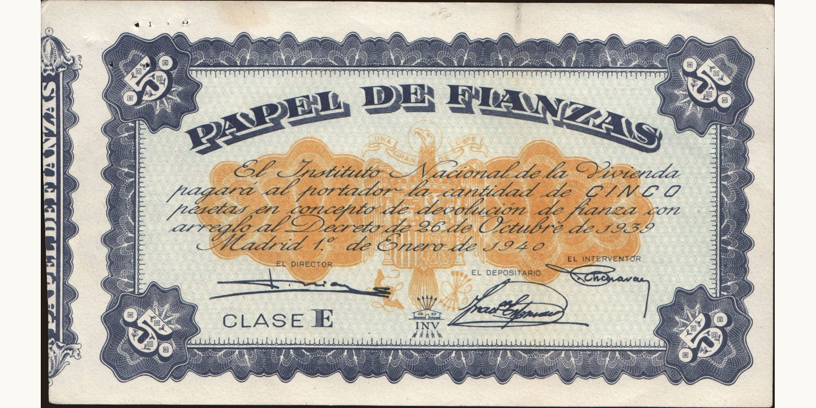 5 pesetas 1940