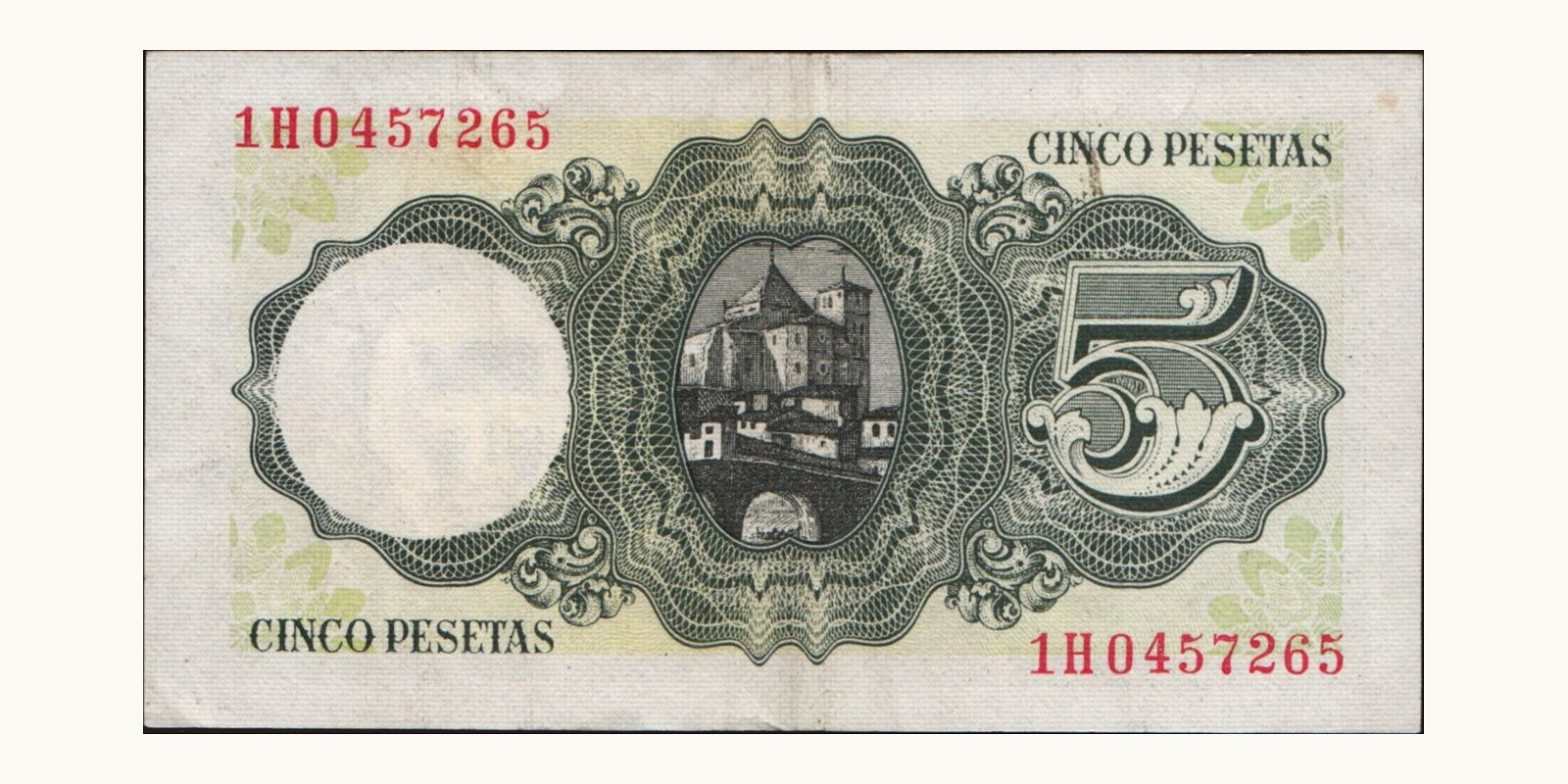 5 pesetas Испания 1951 — Оборотная сторона