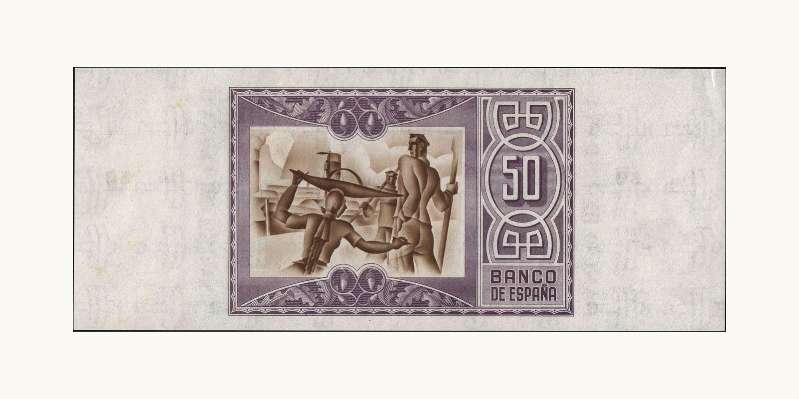 50 pesetas Spain 1937 — Back side