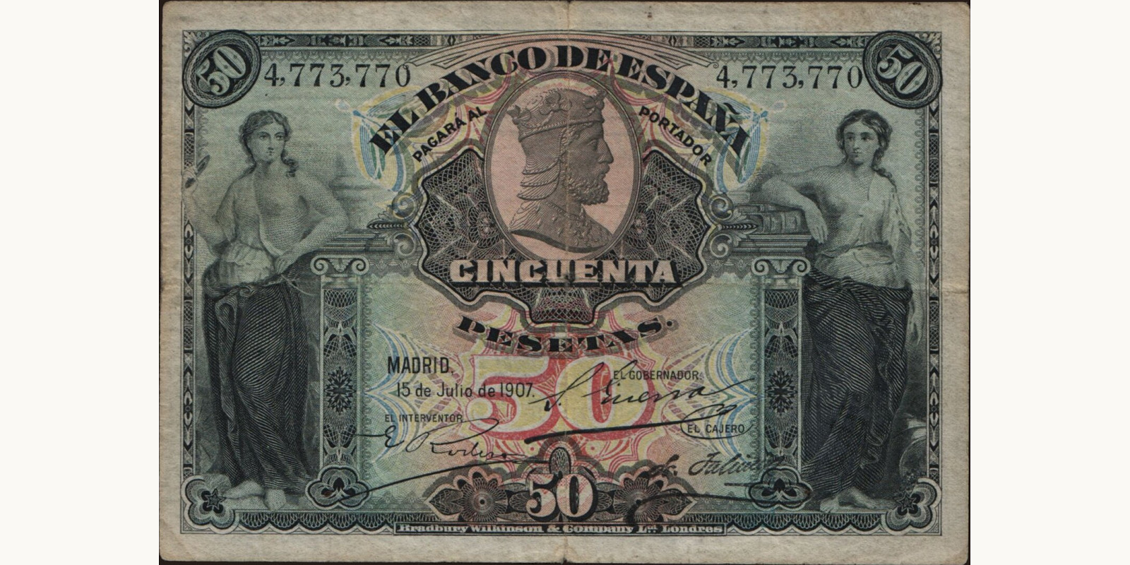 50 pesetas 1907