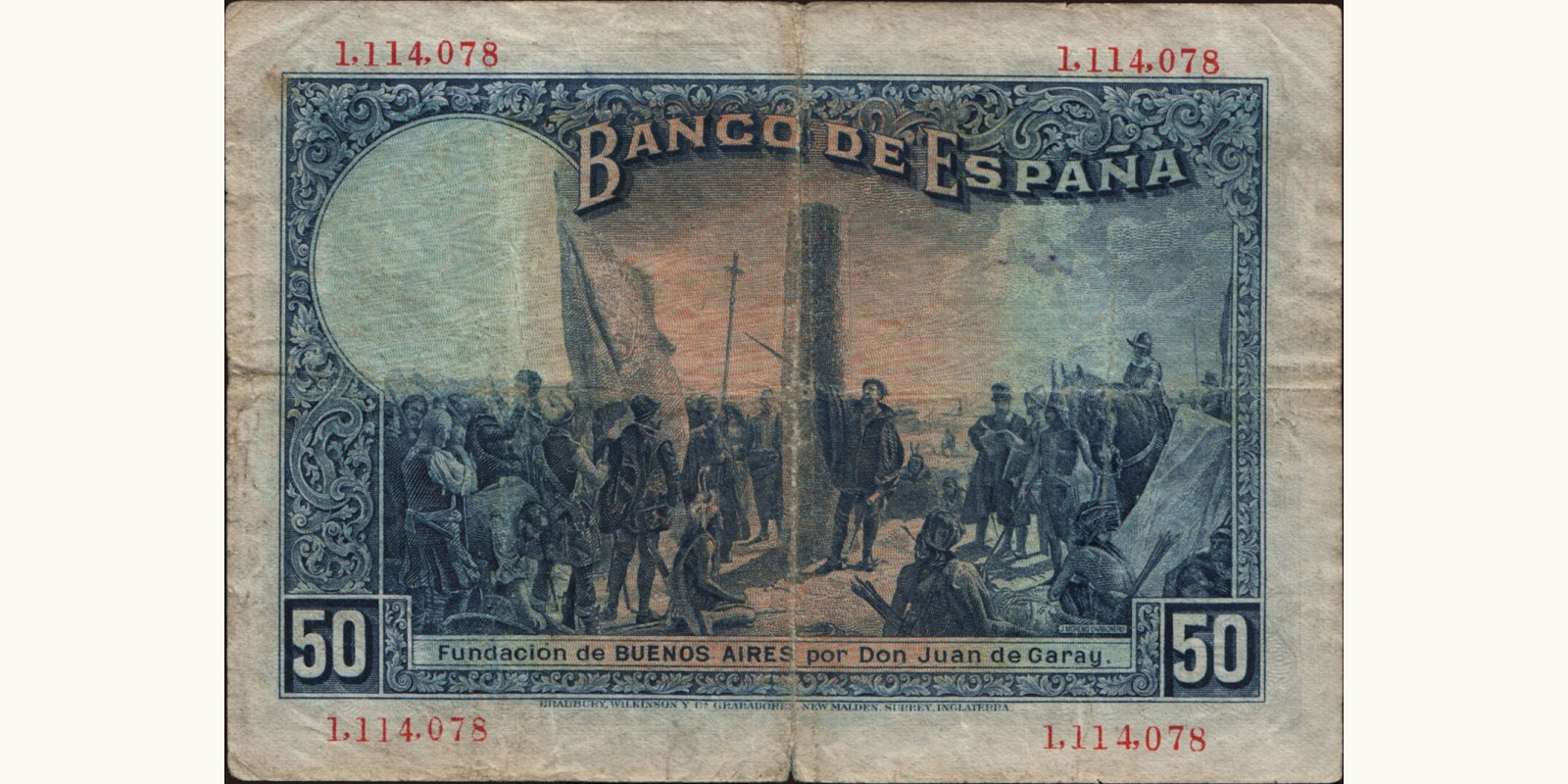 50 pesetas Испания 1927 — Оборотная сторона