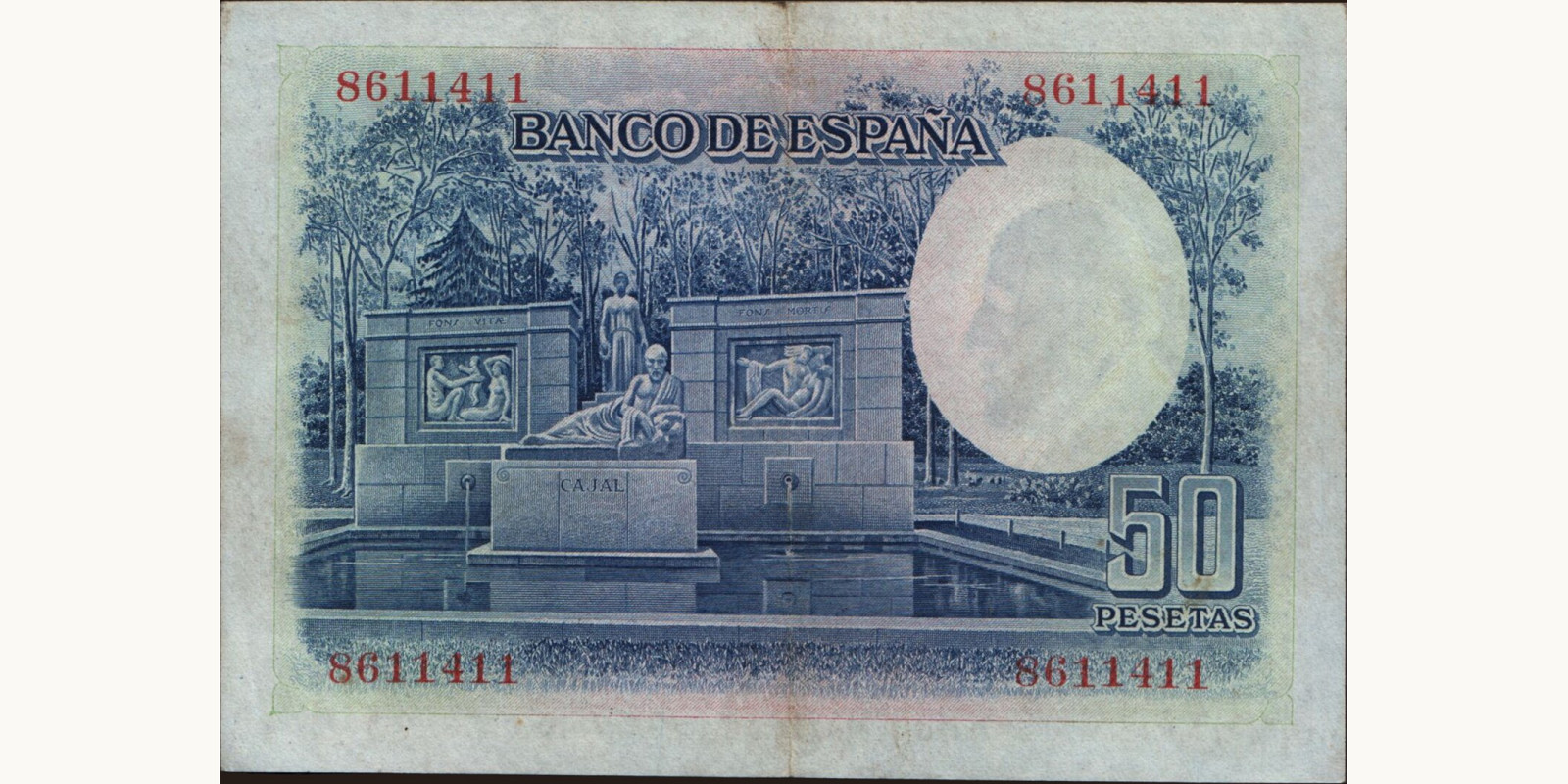 50 pesetas Spain 1935 — Back side