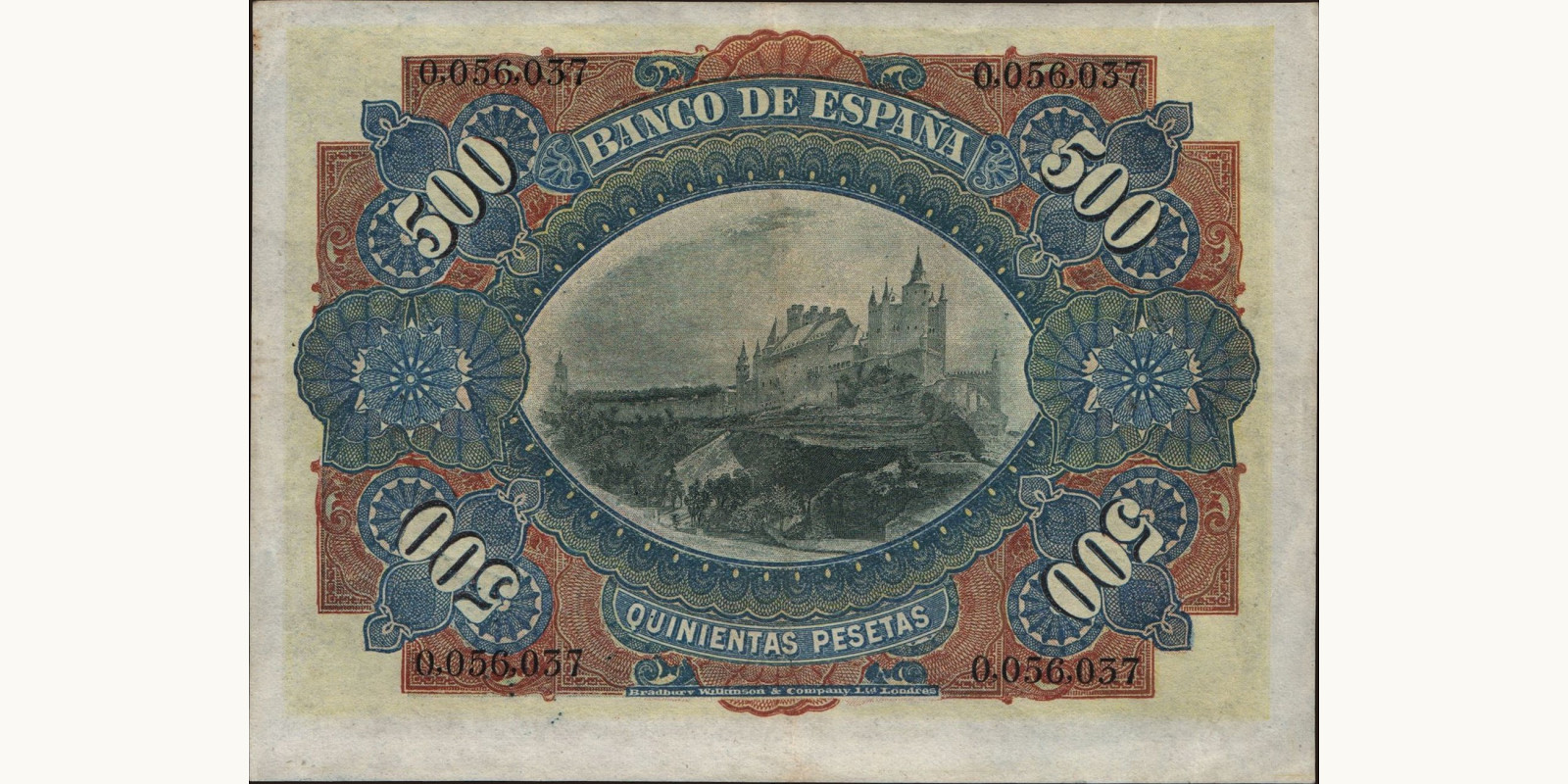 500 pesetas Испания 1907 — Оборотная сторона