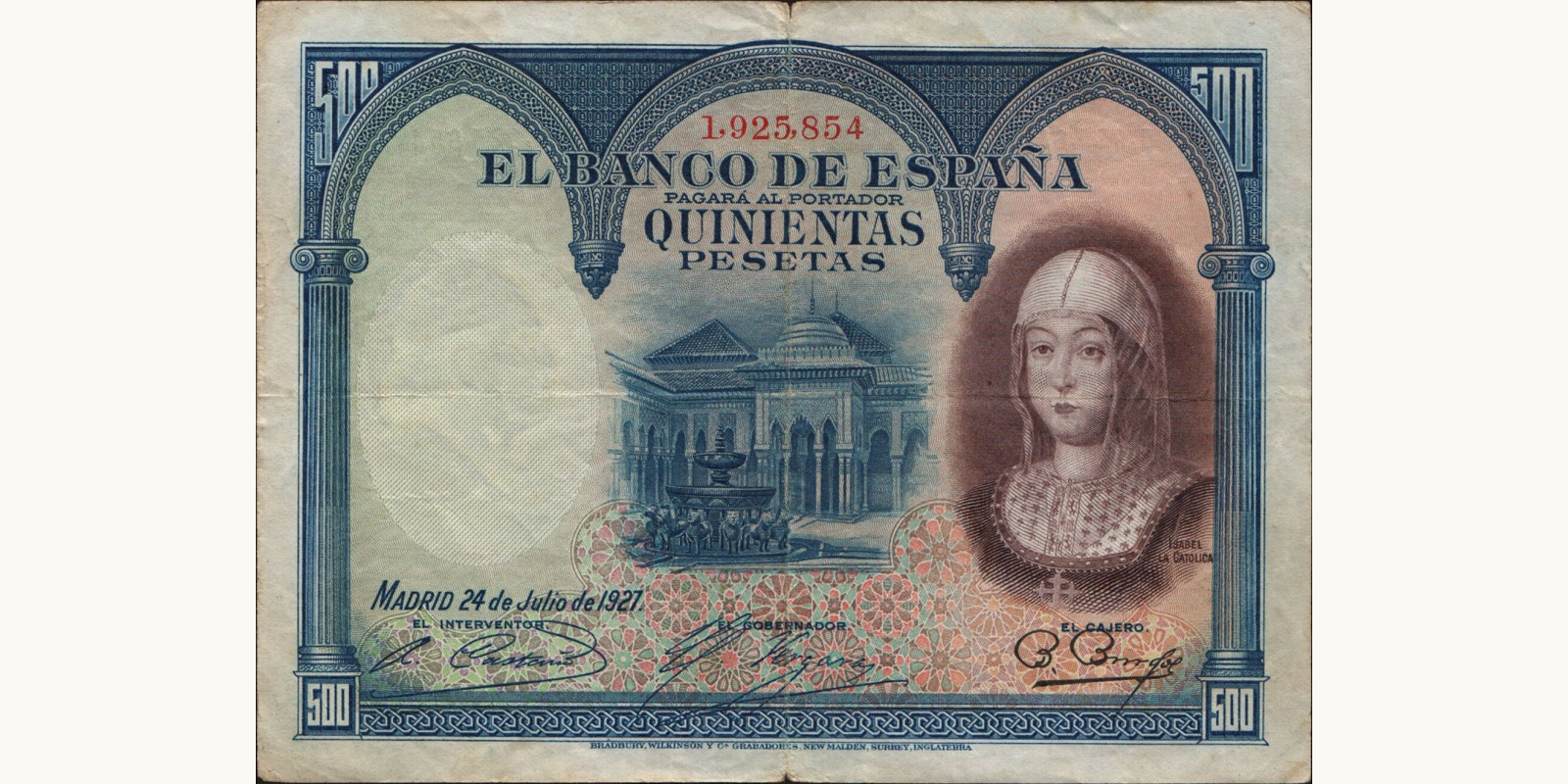 500 pesetas 1927
