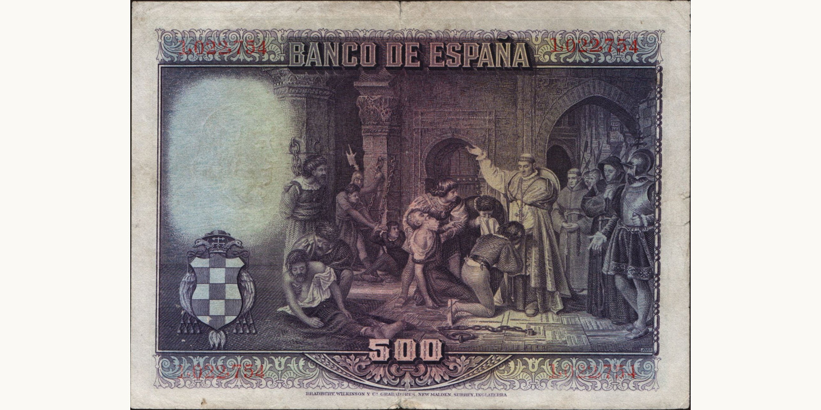 500 pesetas Испания 1928 — Оборотная сторона