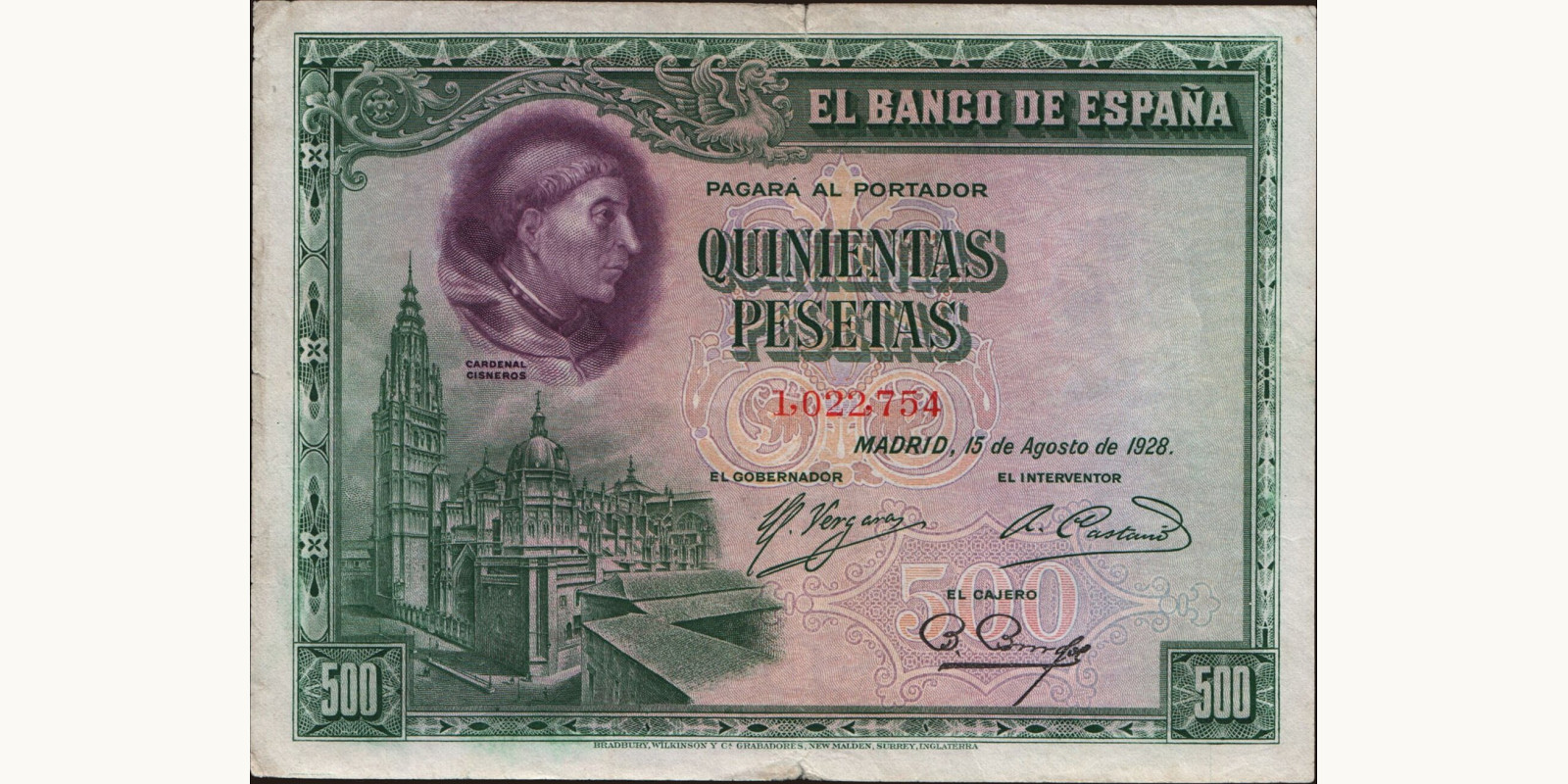 500 pesetas 1928