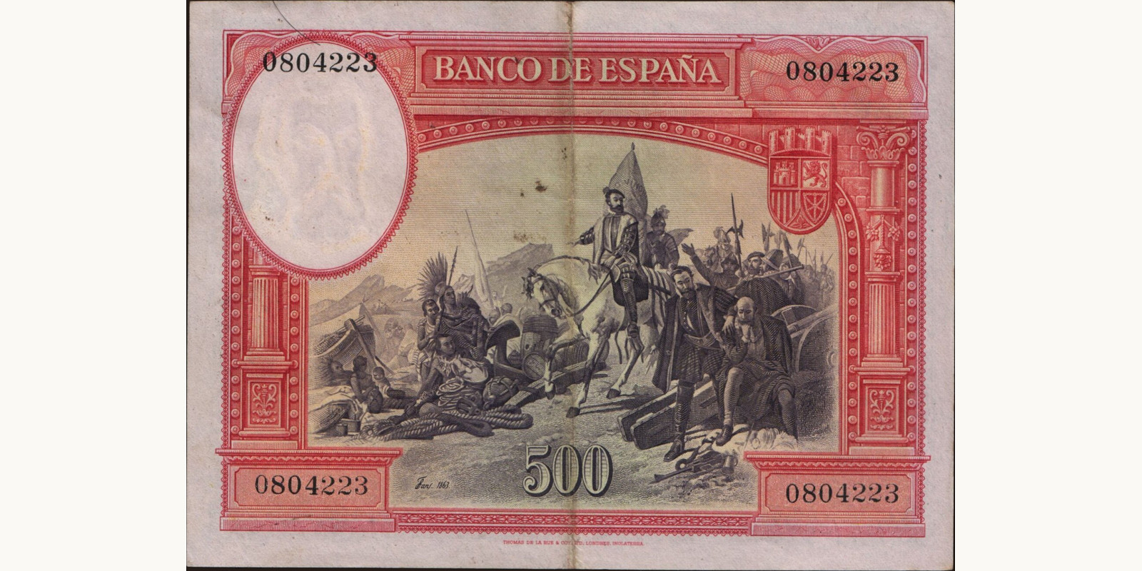 500 pesetas Испания 1935 — Оборотная сторона