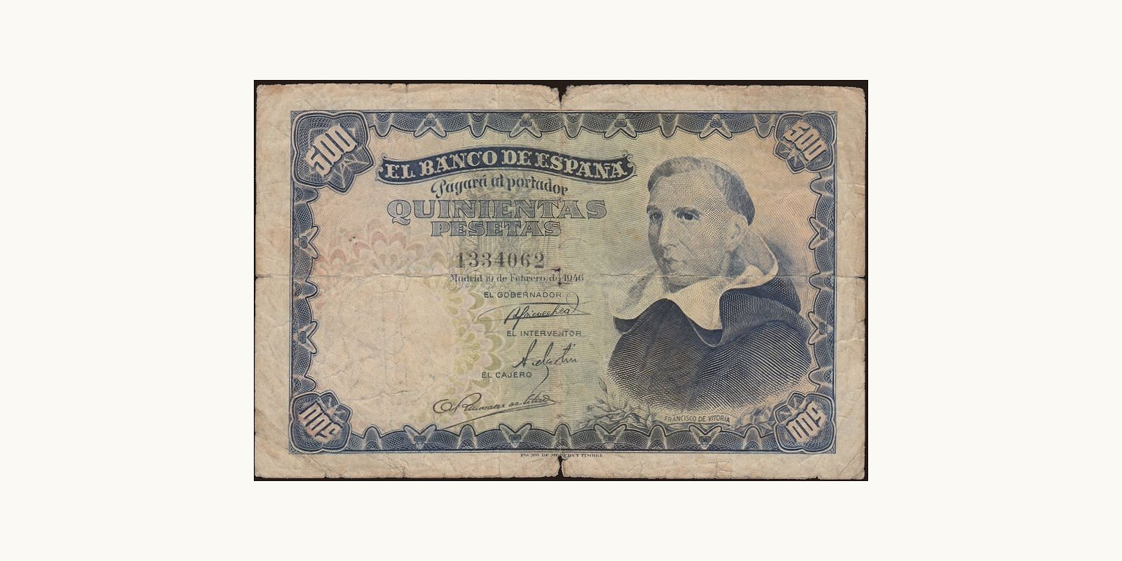 500 pesetas Испания 1946 — Лицевая сторона