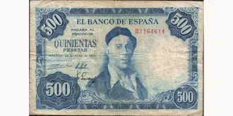 500 pesetas 1954