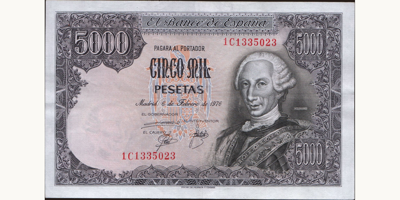 5000 pesetas 1976