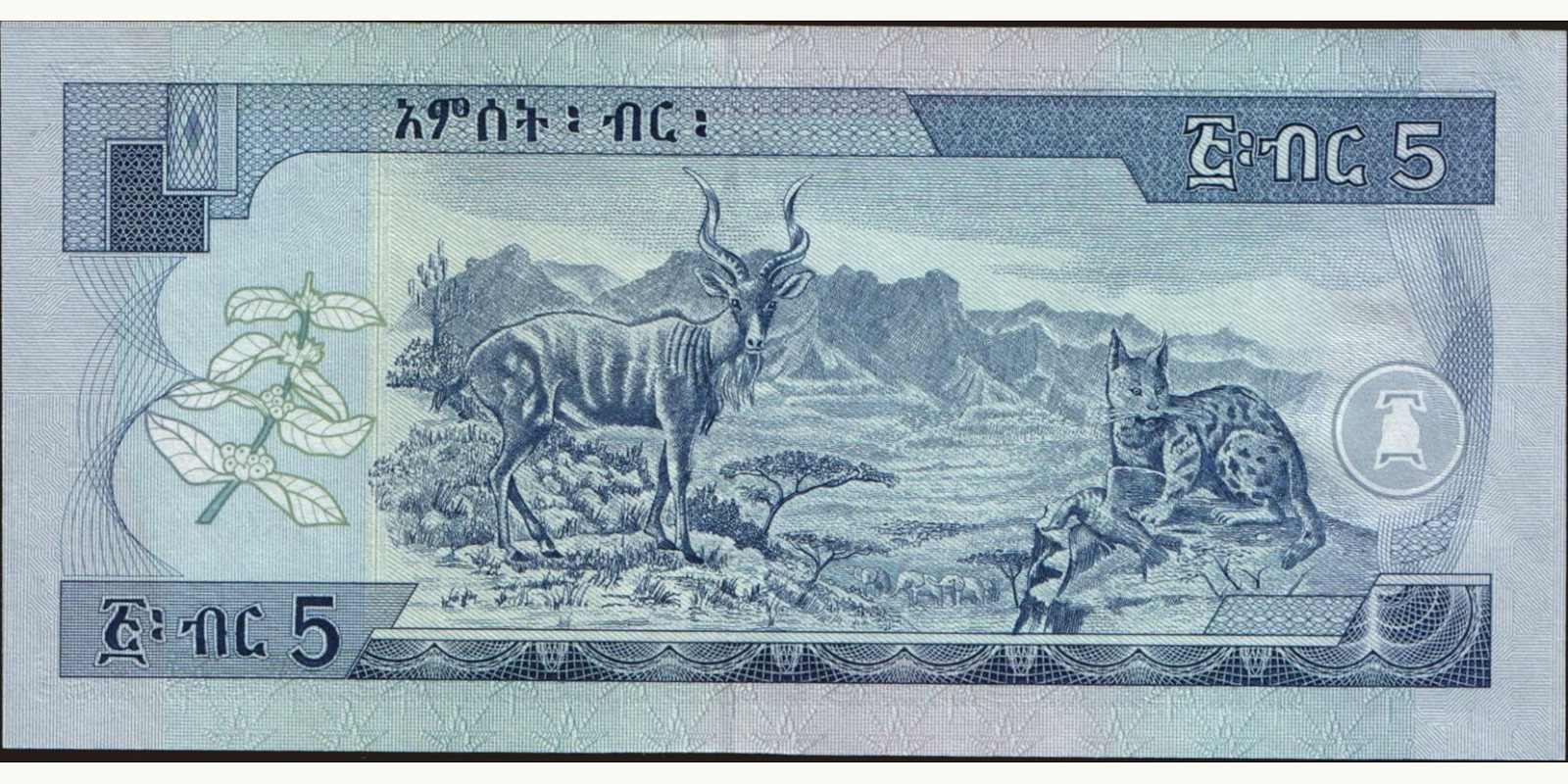 5 birr Эфиопия 1997 — Оборотная сторона