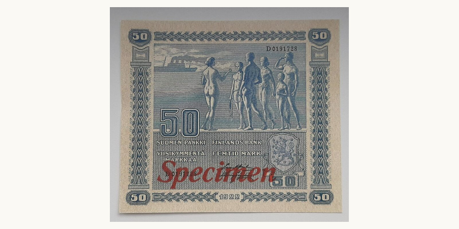 50 mark Финляндия 1922 — Лицевая сторона