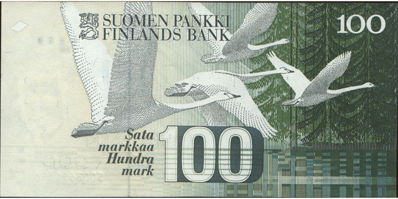 100 mark Финляндия 1986 — Оборотная сторона
