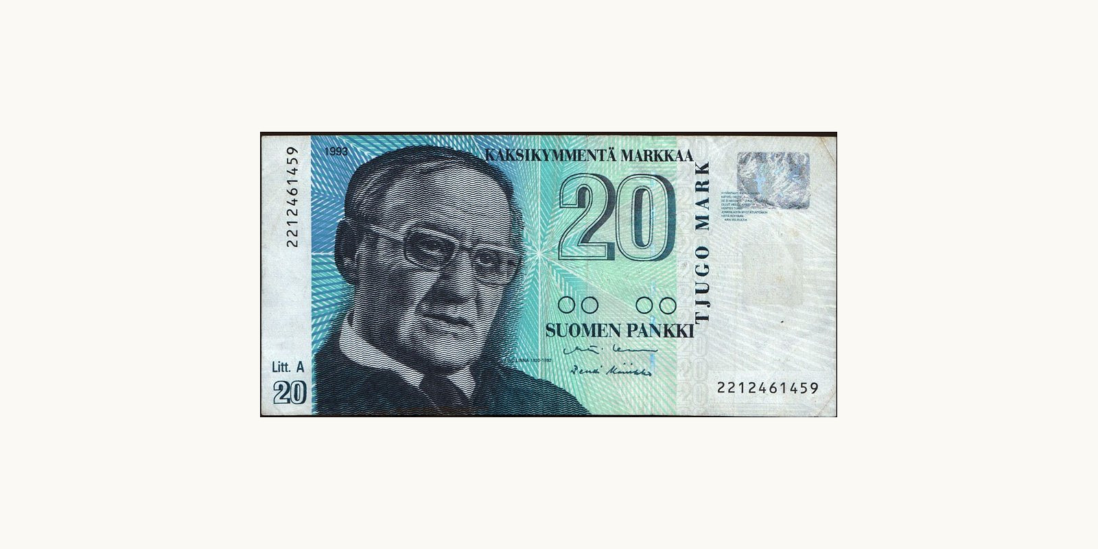 20 mark Финляндия 1963 — Лицевая сторона