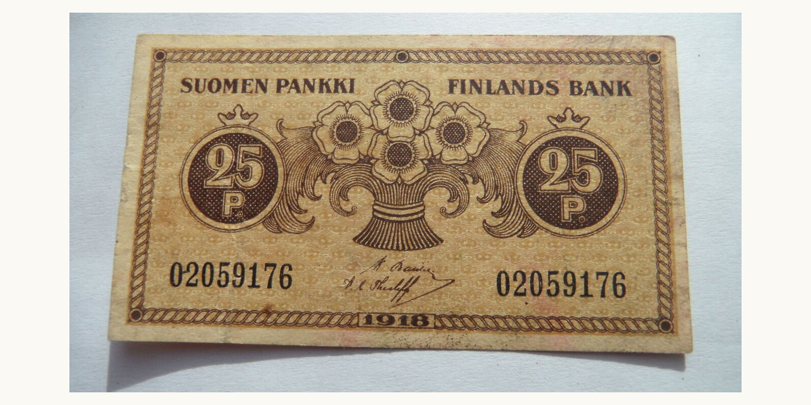 0.25 penn Finland 1918 — Front side