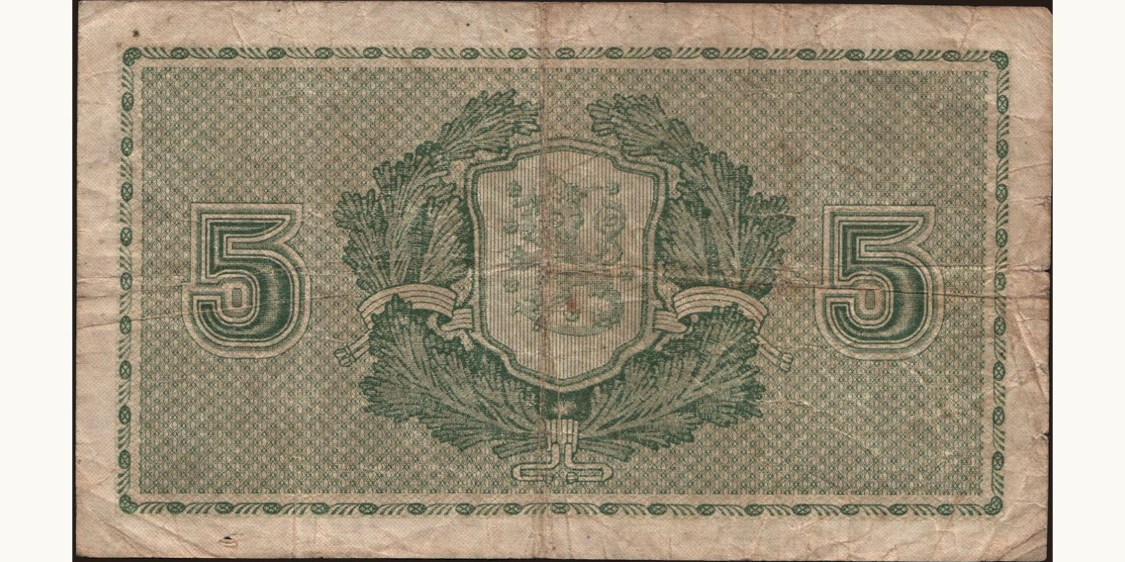 5 mark Finland 1922 — Back side