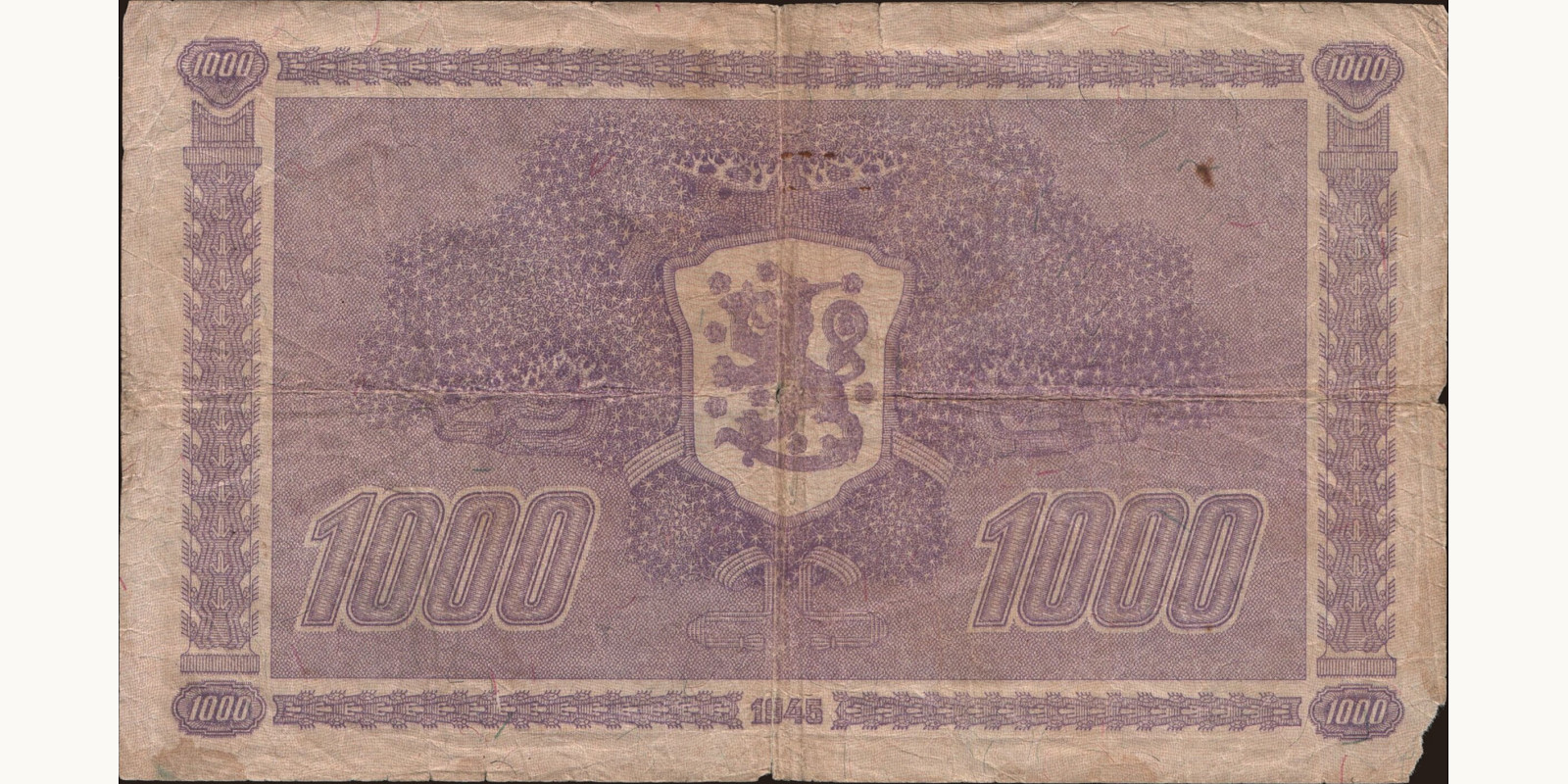1000 mark Финляндия 1945 — Оборотная сторона