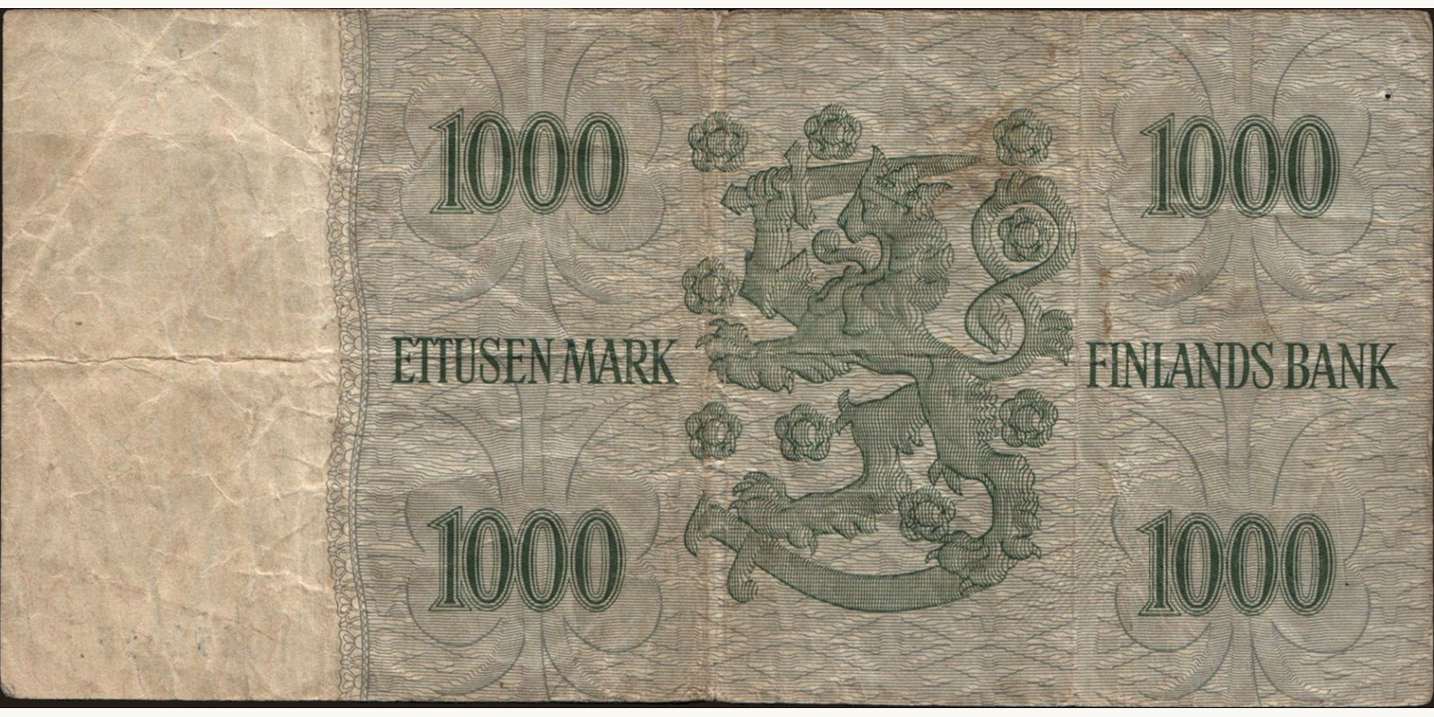 1000 mark Финляндия 1955 — Оборотная сторона