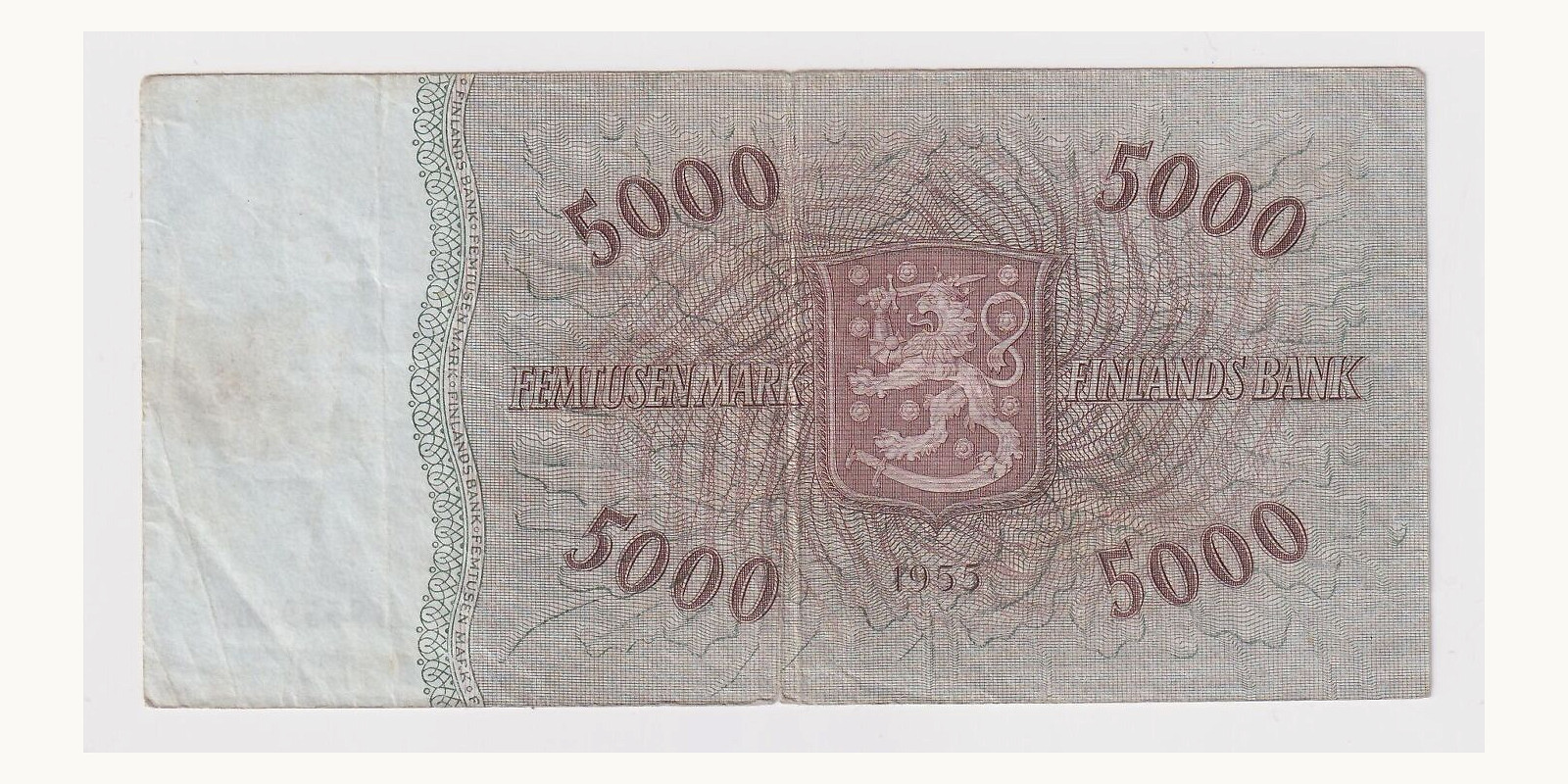 5000 mark Finland 1955 — Back side