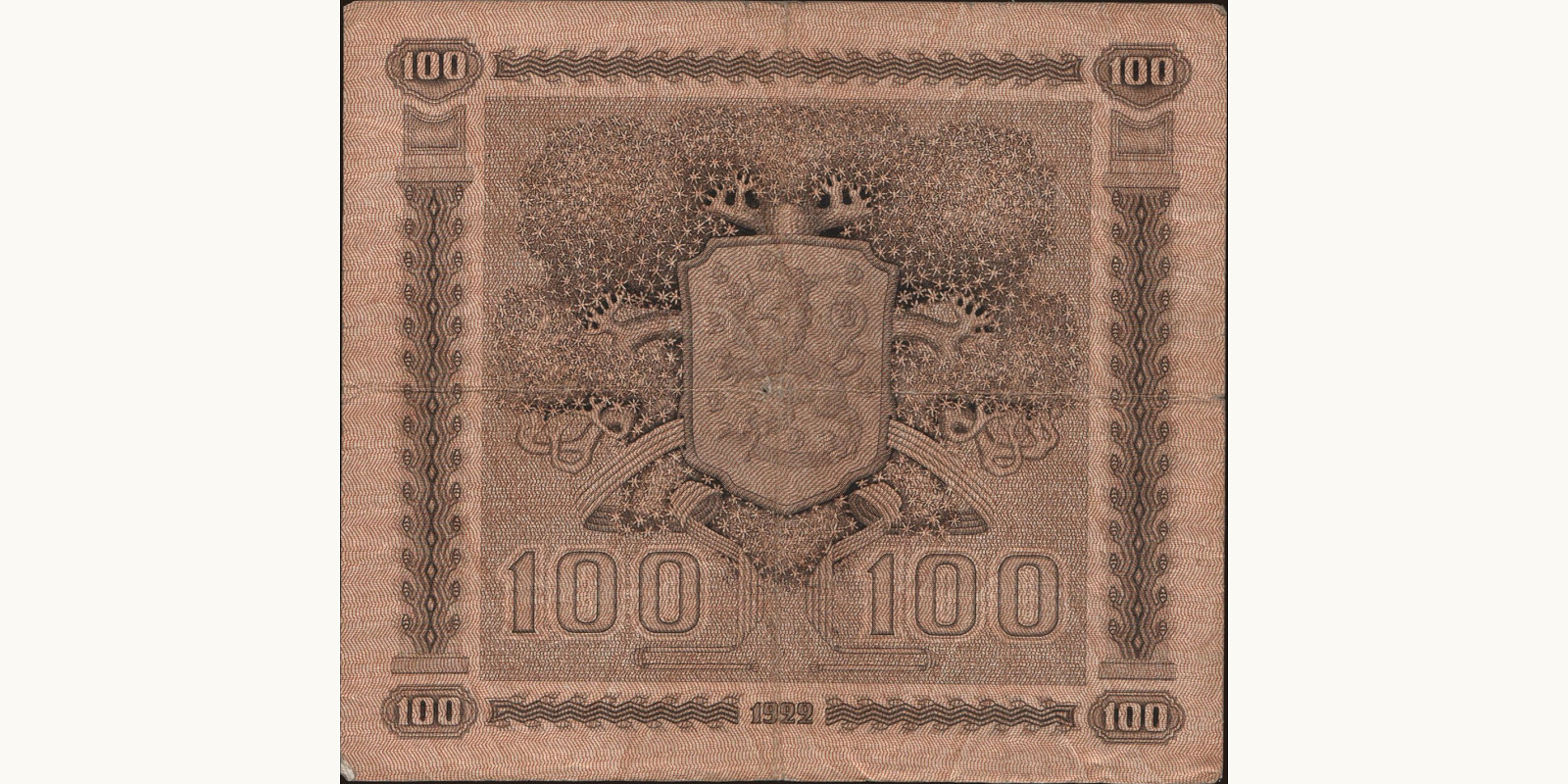 100 mark Финляндия 1922 — Оборотная сторона