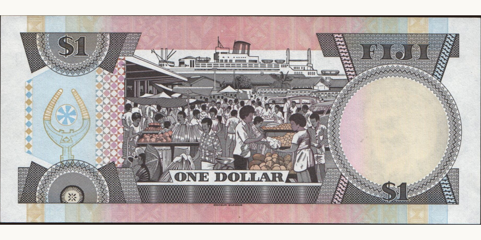 1 dollars Фиджи 1987 — Оборотная сторона