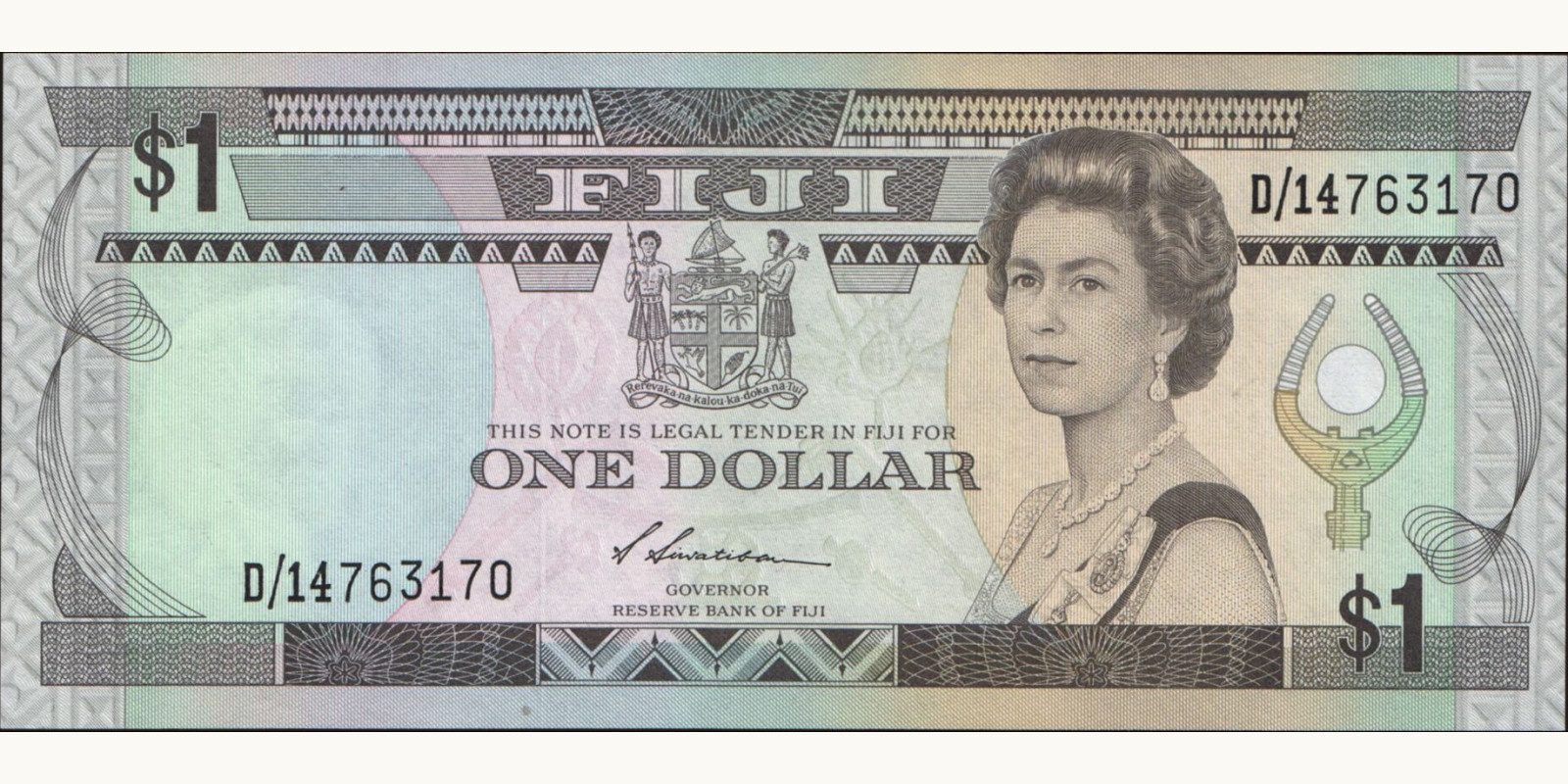 1 dollars Фиджи 1987 — Лицевая сторона