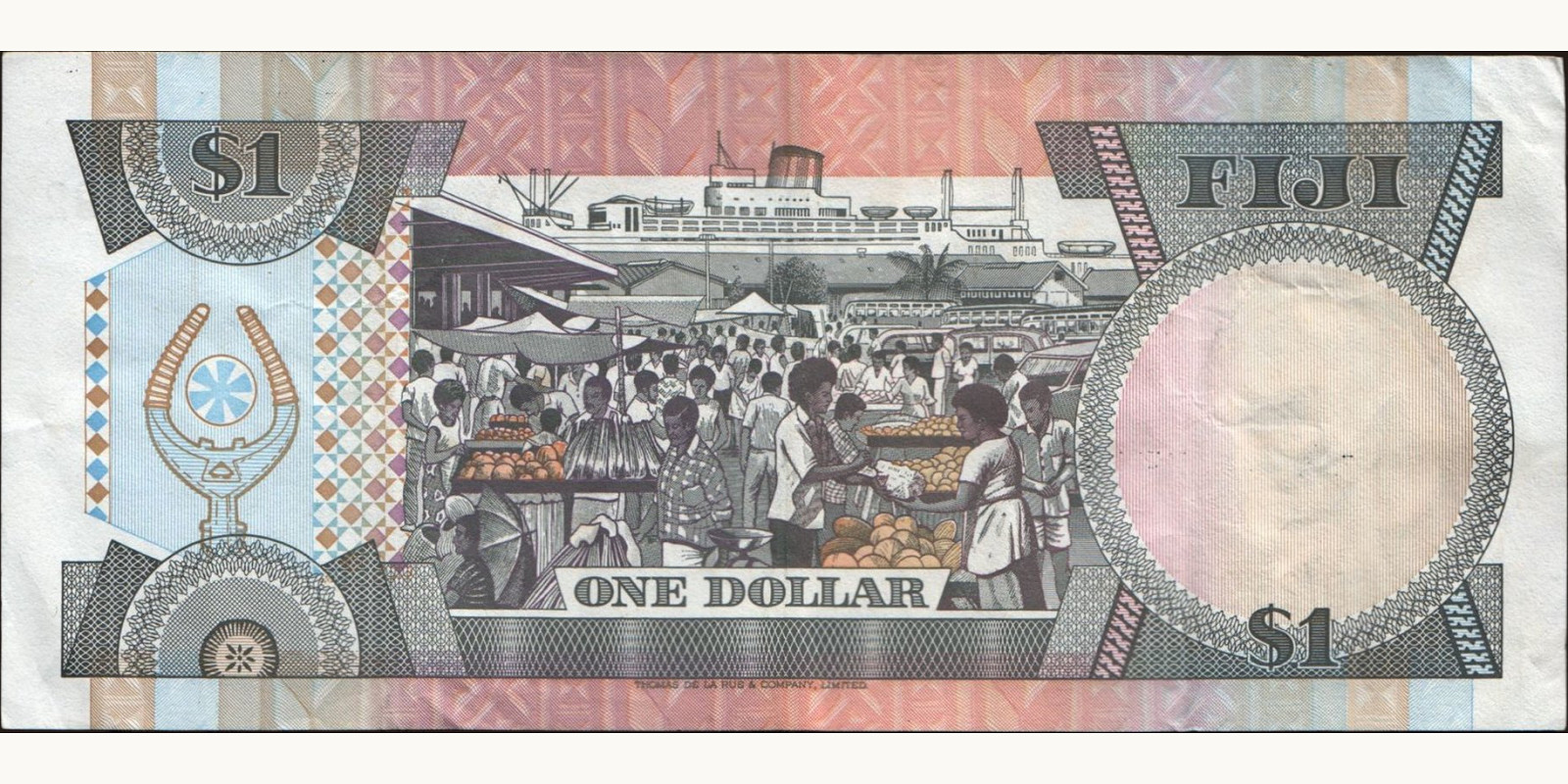 1 dollars Фиджи 1993 — Оборотная сторона