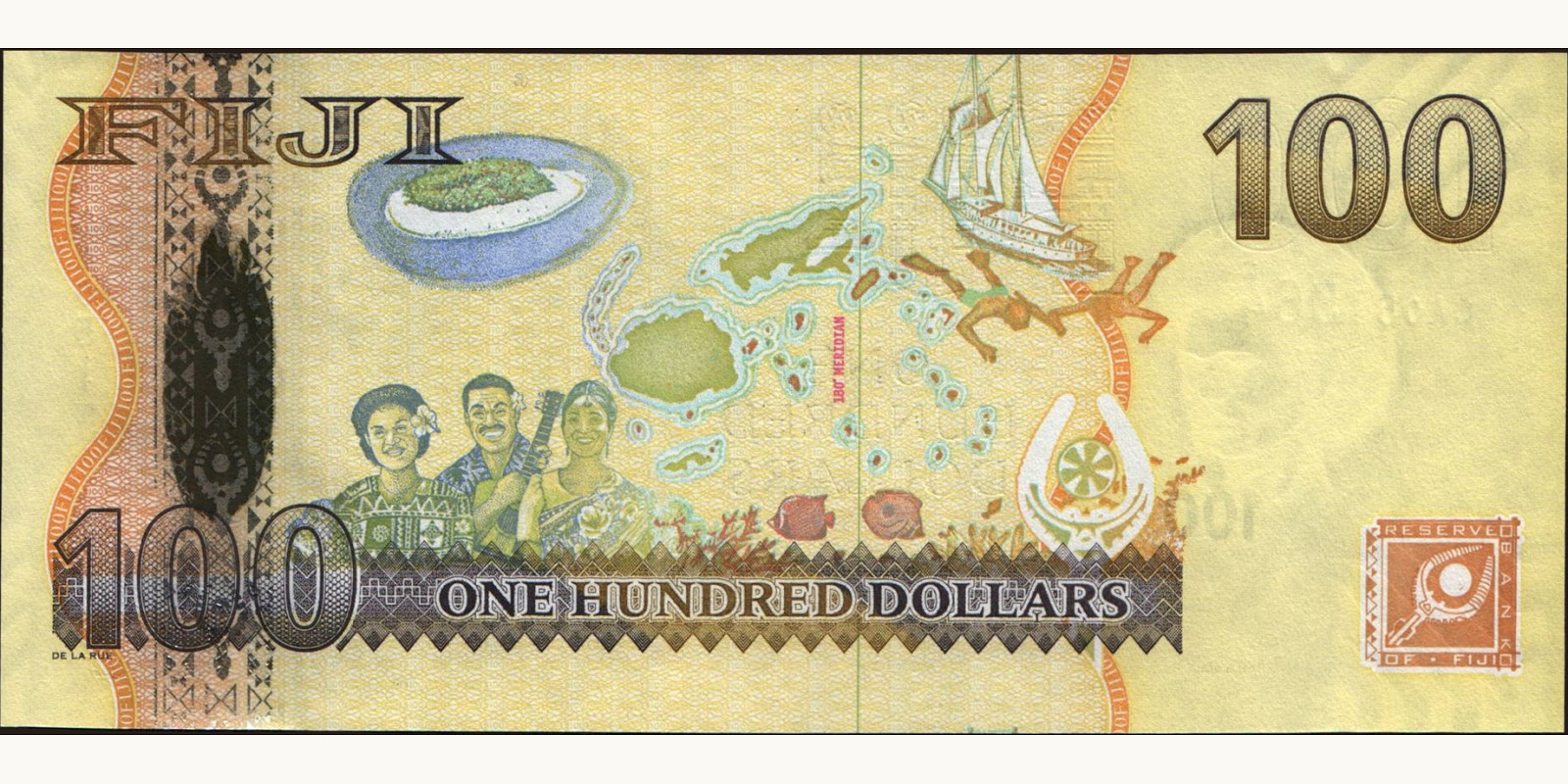 100 dollars Фиджи 2007 — Оборотная сторона