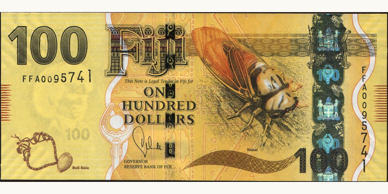 100 dollars Fiji 2013 — Front side
