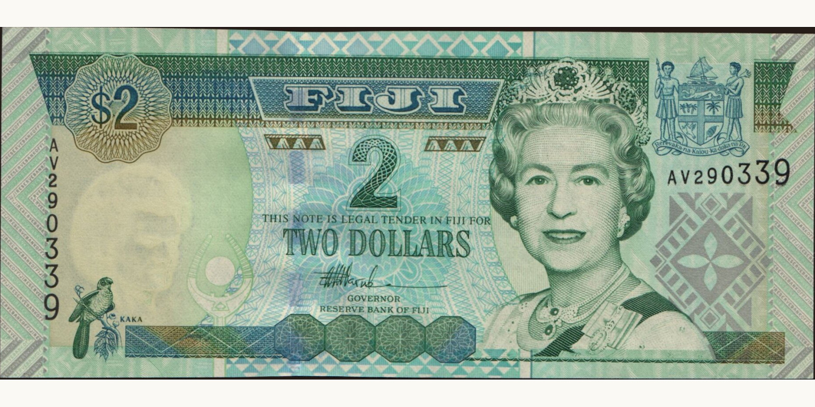 2 dollars Fiji 2002 — Front side